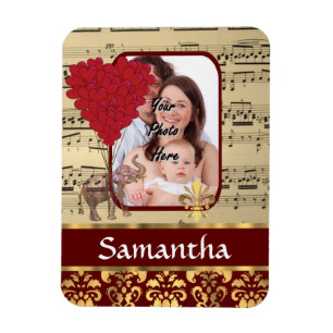 Elephant and music sheet magnet