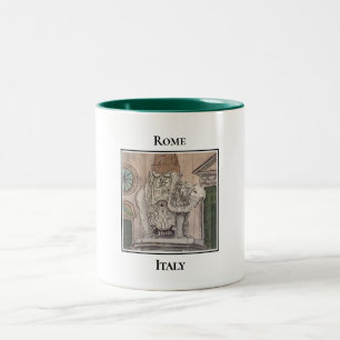 Elephant and Obelisk, Rome's Piazza della Minerva Two-Tone Coffee Mug
