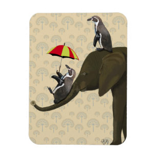 Elephant and Penguins Magnet