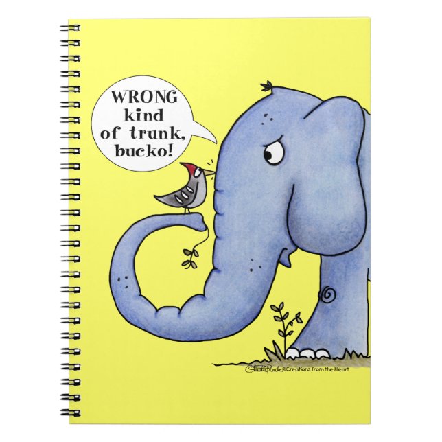 Elephant and Woodpecker Misunderstanding Notebook (Front)