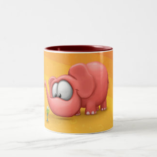 Elephant and worm mug