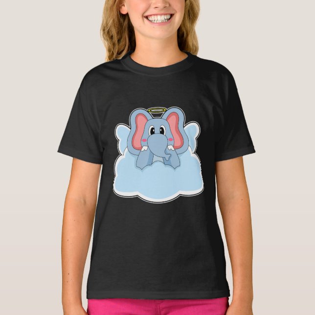 Elephant Angel Clouds T-Shirt (Front)