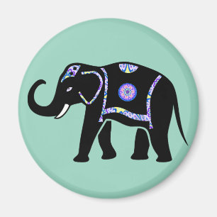 Elephant Animal Abstract Decorative Patterns Magnet