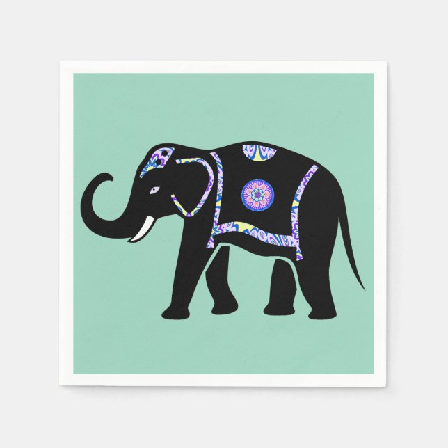 Elephant Animal Abstract Decorative Patterns Napkin (Front)