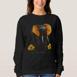 Elephant Animal Africa Art Flowers Elephant Sweatshirt