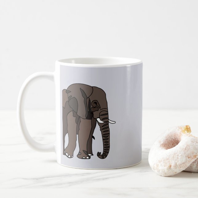 Elephant Animal Elephant Coffee Mug (With Donut)