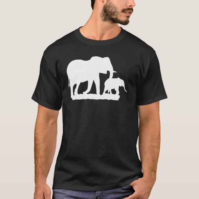 Elephant Animal Motif Silhouette Africa Safari Imp T-Shirt (Front)