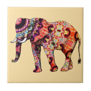 Elephant Animal Traditional Chinese Patterns Ceramic Tile
