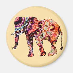 Elephant Animal Traditional Chinese Patterns Magnet