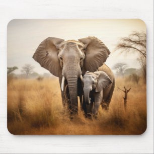 Elephant Animal Wild Beauty Freedom Wilderness Art Mouse Pad