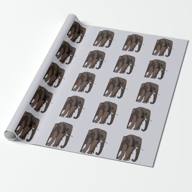 Elephant Animal  Wrapping Paper (Unrolled)