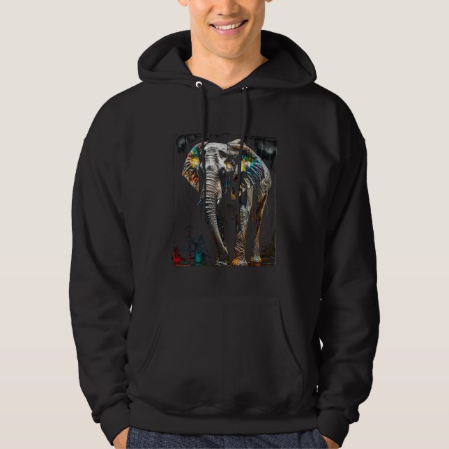 Elephant Animal Zoo Elephant Hoodie (Front)