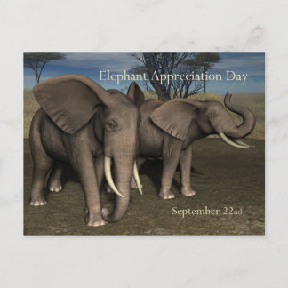 Elephant Appreciation Day PostCard September 22