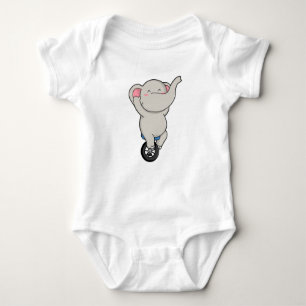 Elephant as Artist at Circus with Tires Baby Bodysuit