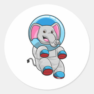 Elephant as Astronaut in Glass sphere Classic Round Sticker