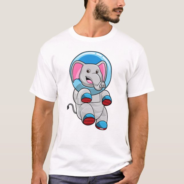 Elephant as Astronaut in Glass sphere T-Shirt (Front)