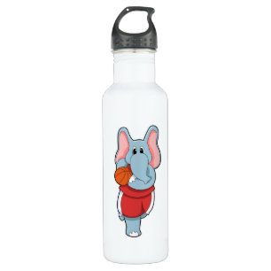 Elephant as Basketball player with Basketball 710 Ml Water Bottle