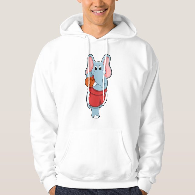Elephant as Basketball player with Basketball Hoodie (Front)
