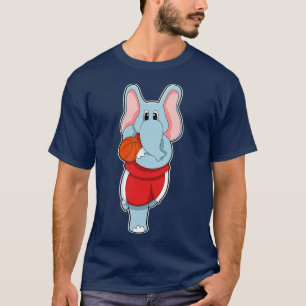 Elephant as Basketball player with Basketball T-Shirt