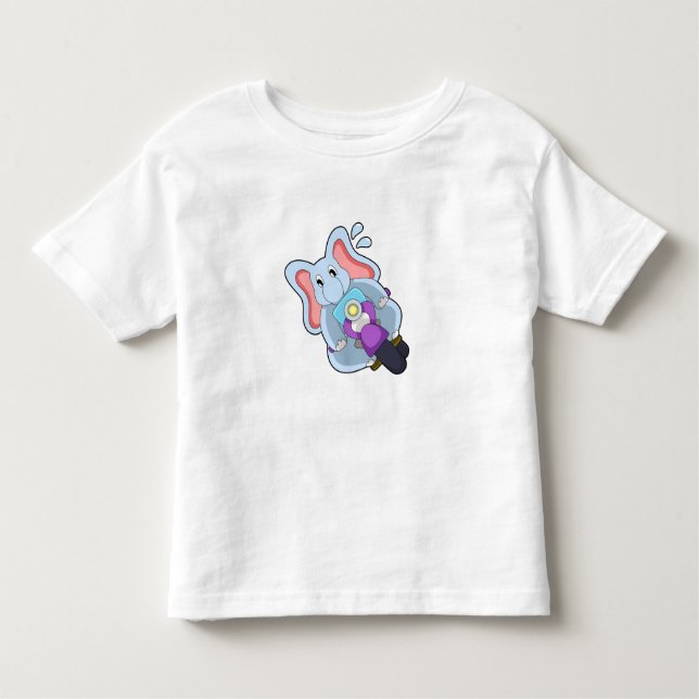 Elephant as Biker with Motorcycle.PNG Toddler T-Shirt (Front)