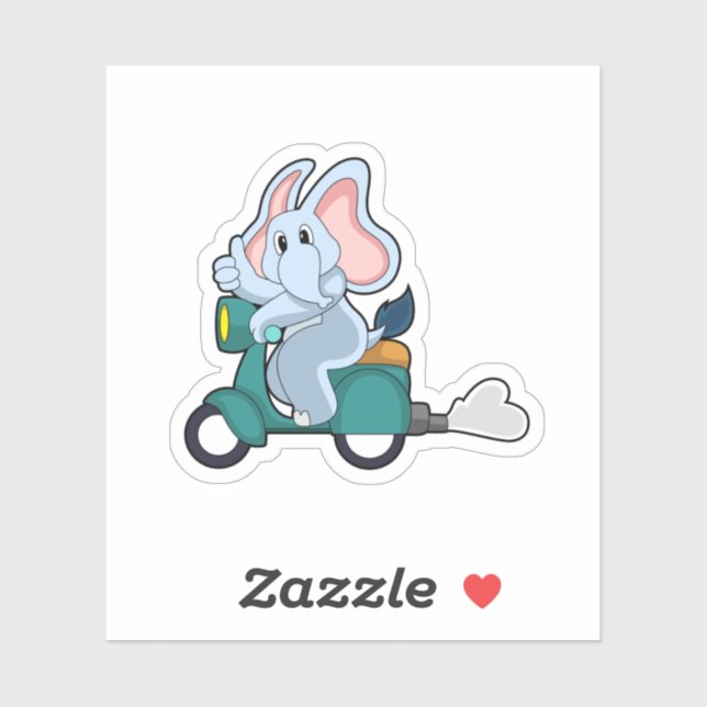 Elephant as Biker with Scooter (Sheet)