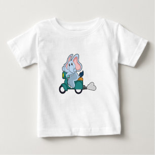 Elephant as Biker with Scooter Baby T-Shirt