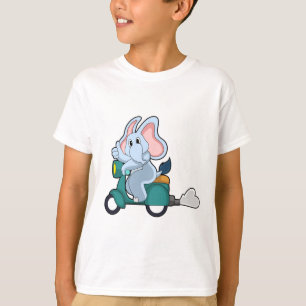 Elephant as Biker with Scooter T-Shirt