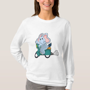 Elephant as Biker with Scooter T-Shirt