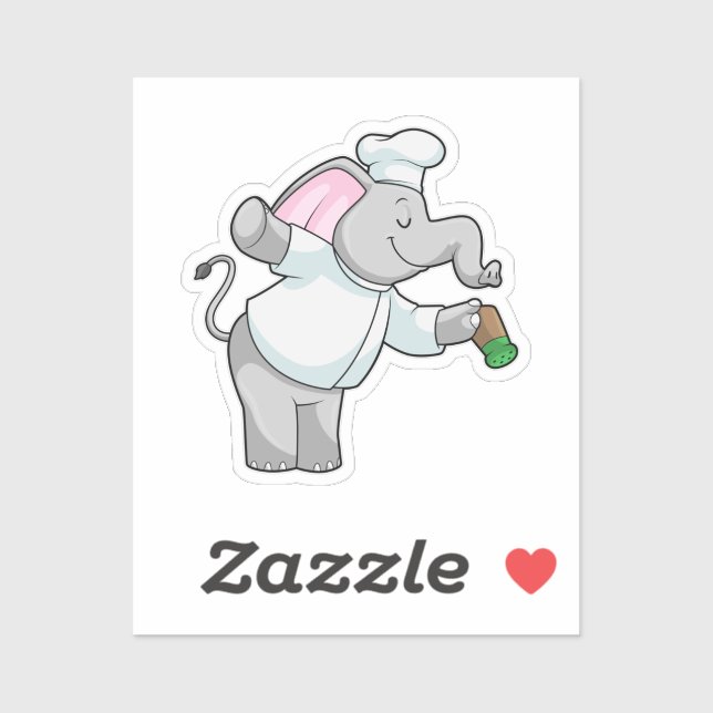 Elephant as Chef with Salt shaker (Sheet)