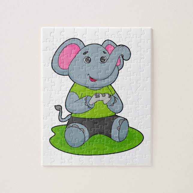 Elephant as Gamer Jigsaw Puzzle (Vertical)