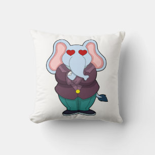 Elephant as Groom with Suit.PNG Cushion