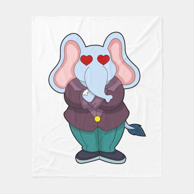 Elephant as Groom with Suit.PNG Fleece Blanket (Front)