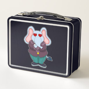 Elephant as Groom with Suit.PNG Metal Lunch Box