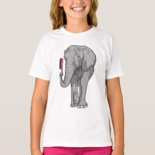 Elephant as Hairdresser with Comb T-Shirt