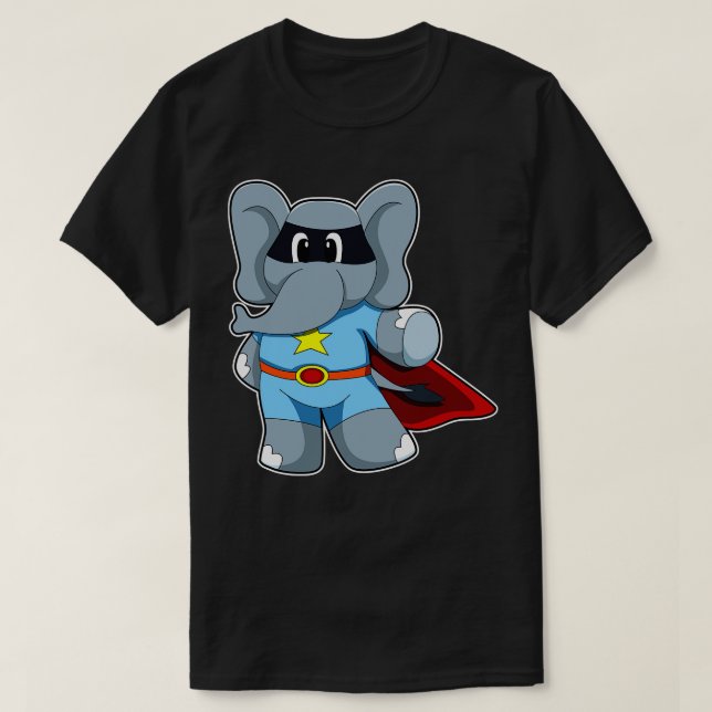 Elephant as Hero with Cape T-Shirt (Design Front)