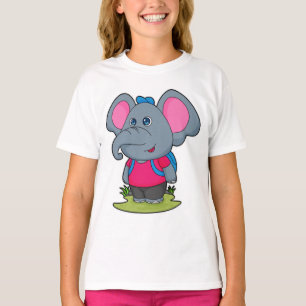 Elephant as Hiker with Backpack T-Shirt