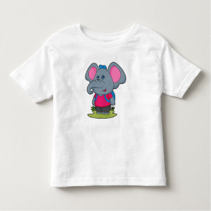 Elephant as Hiker with Backpack Toddler T-Shirt