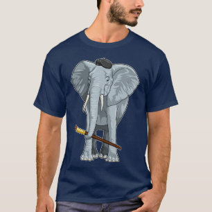 Elephant as Painter with Paint brush T-Shirt