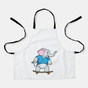 Elephant as Skater with Skateboard Apron