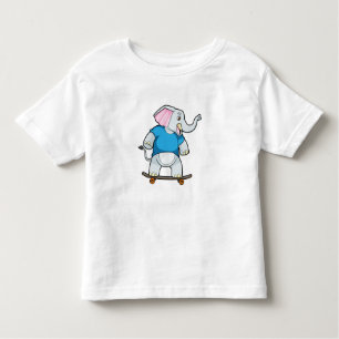 Elephant as Skater with Skateboard Toddler T-Shirt