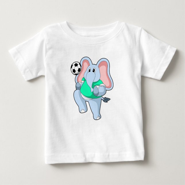 Elephant as Soccer player with Soccer.PNG Baby T-Shirt (Front)
