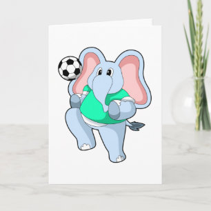 Elephant as Soccer player with Soccer.PNG Card