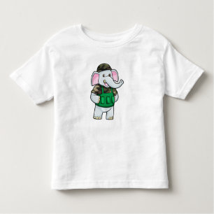 Elephant as Soldier with Uniform & Helmet Toddler T-Shirt