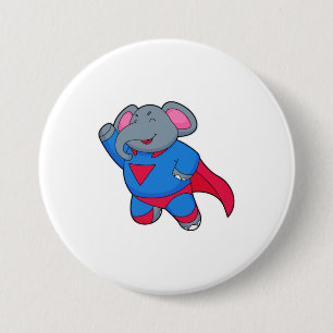 Elephant as Superhero 7.5 Cm Round Badge