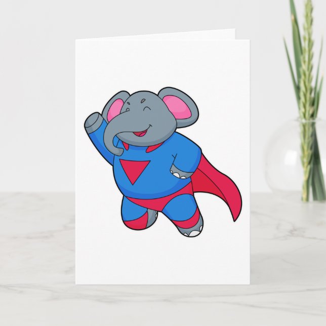 Elephant as Superhero Card (Front)