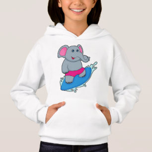 Elephant as Surfer with Surfboard