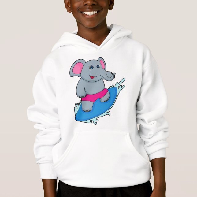 Elephant as Surfer with Surfboard (Front)