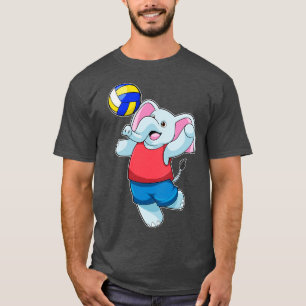 Elephant as Volleyball player with Volleyball T-Shirt
