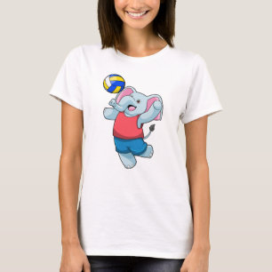 Elephant as Volleyball player with Volleyball T-Shirt