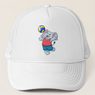 Elephant as Volleyball player with Volleyball Trucker Hat
